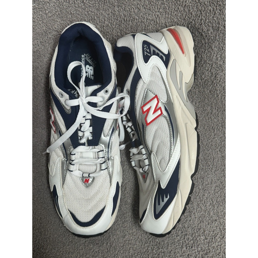 New Balance 725 Men's 12 ML725UA White Navy Retro Running‎ Sneakers